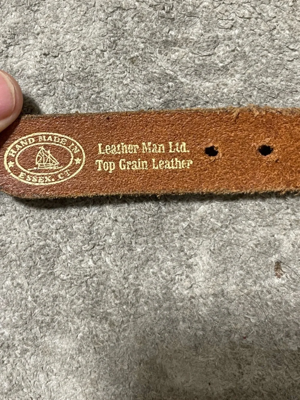 Leather Man Ltd Solid Brass Genuine Leather Mens Belt